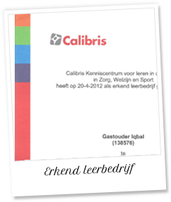 Erkend leerbedrijf volgens Calibris.